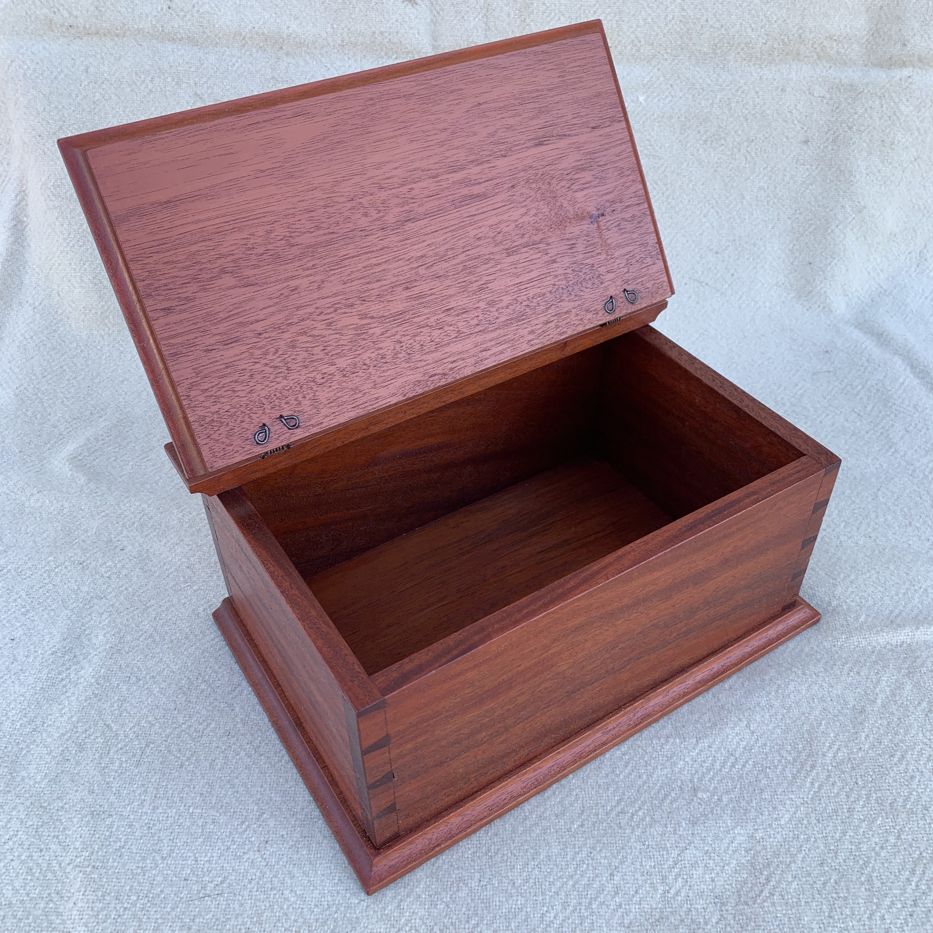 Mahogany table box interior
