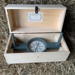 Painted Surveyors Compass in pine storage box